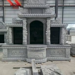 中卫 芝麻灰高档墓碑，土墓，可定制