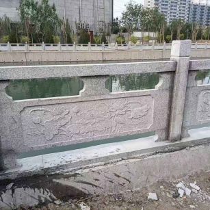 中卫 芙蓉白大花桥梁、河道，石材栏杆、围栏、护栏