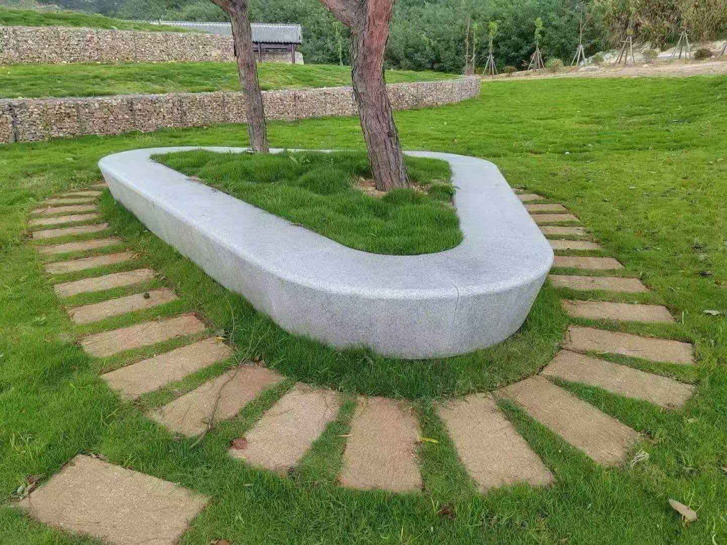 中卫 芝麻白光面整石坐凳