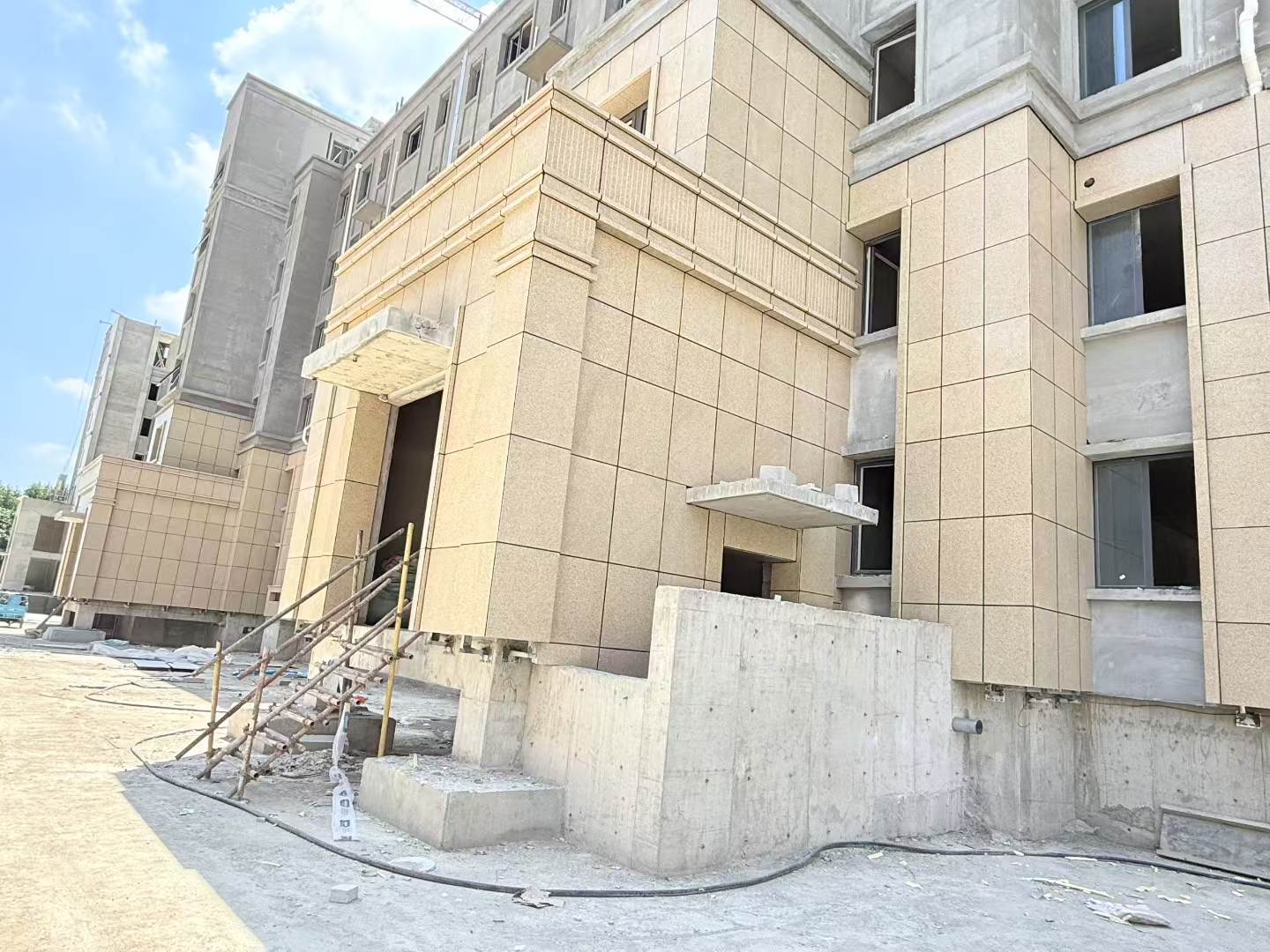 中卫 黄金麻干挂，工地实拍